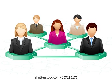vector illustration of social human networking