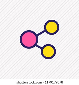 Vector illustration of social icon colored line. Beautiful annex element also can be used as share icon element.