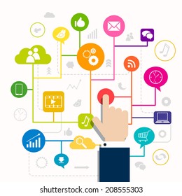Vector Illustration of a Social Media Concept