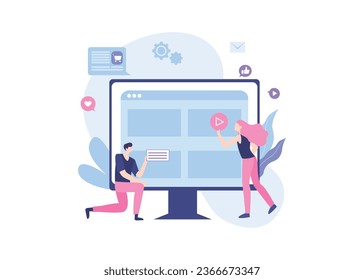 Vector illustration social media content concept flat style