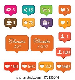 vector illustration / social media / icons and notifiers 