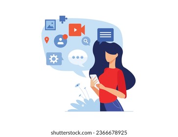 Vector illustration social media manager concept flat style