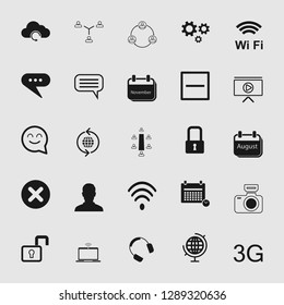 Vector illustration of social media and network icon set, EPS10.