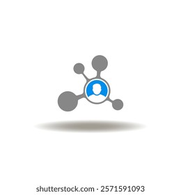 Vector illustration of social media network symbol and user person. Symbol of refer a friend. Icon of social media networking,