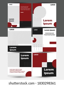 vector illustration of social media post template with duo tone red color. good for any project, advertising and promotion.