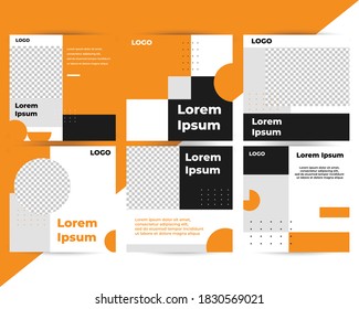 vector illustration of social media post template with duo tone yellow/orange color. good for any project, advertising and promotion.