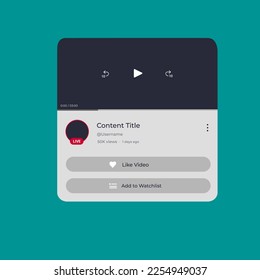 Vector illustration social media post template. Front your page template, youtube content title pop up. Youtube web version. 