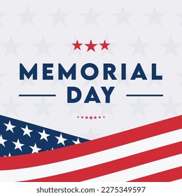 vector illustration social media post template for memorial day background with american flag