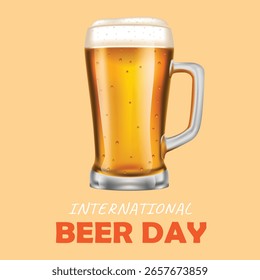 Ilustração vetorial do modelo de postagem nas mídias sociais para o dia internacional da cerveja.