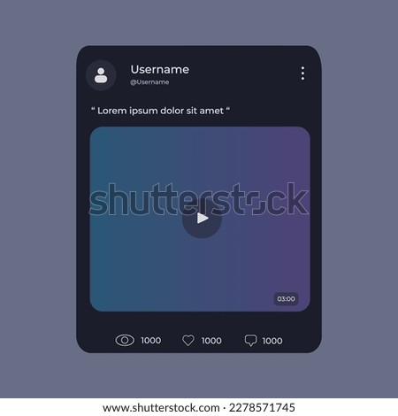 Vector illustration social media post template in dark mode. twitter template.