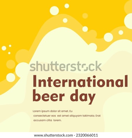 vector illustration social media post template for international beer day yellow background
