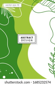 Vector illustration Social media stories and creative posts. Template with copy space for text and image designs with abstract colored shapes, line art, warm colors