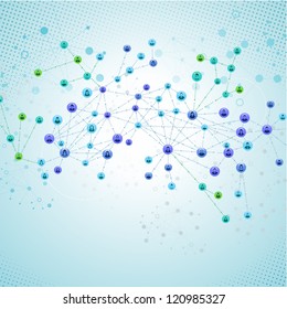 Vektorillustration Illustration eines sozialen Netzwerks als abstrakter Hintergrund. keine Transparenz.