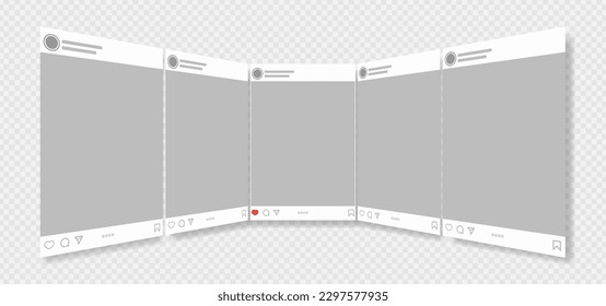 Vector illustration of a social network photo frame on a transparent background. Inspired by social resources. Vector illustration mockup.