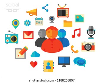 Vector illustration of social networking concept banner