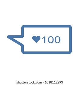 Vector illustration of social networking. Icon. 100 likes.