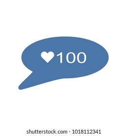 Vector illustration of social networking. Icon. 100 likes.
