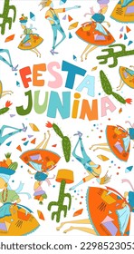 Vector illustration for social networks on a background on the theme of the brazilian carnival festa junina