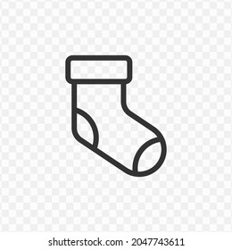 Vector illustration of sock icon in dark color and transparent background(png).