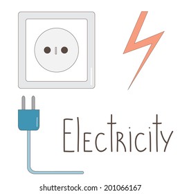 Vector illustration with socket