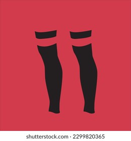 Vektorgrafik-Socken-Design auf rotem Hintergrund