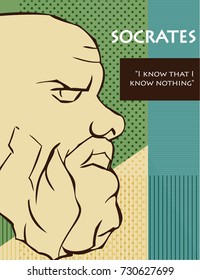 Vector illustration of Socrates - ancient Greek philosopher