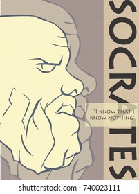 Vector illustration of Socrates - ancient Greek philosopher