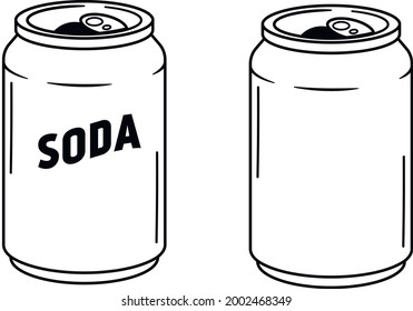 Vector illustration soda can isolated on white