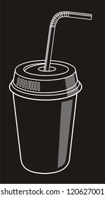 Vector illustration of soda cup and straw