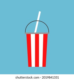 Vector illustration of soda cup with straw.