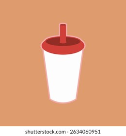  vector illustration of a soda cup with a straw.