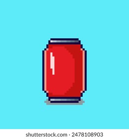 Vector Illustration of soda drink with Pixel Art Design, perfect for game assets themed designs