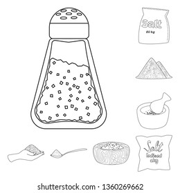 Vector illustration of sodium  and mineral  logo. Collection of sodium  and kitchen  vector icon for stock.