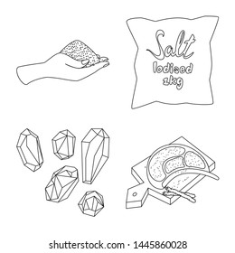 Vector illustration of sodium and mineral sign. Collection of sodium and kitchen vector icon for stock.