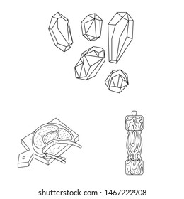 Vector illustration of sodium and mineral symbol. Set of sodium and kitchen stock vector illustration.
