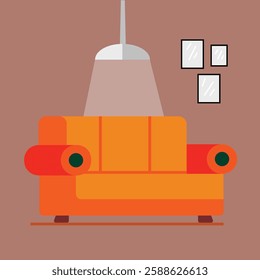 vector illustration of a sofa with a chandelier