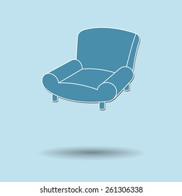 Vector illustration of  Sofa color background.