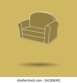 Vector illustration of  Sofa color background.