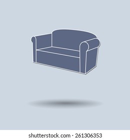 Vector illustration of  Sofa color background.