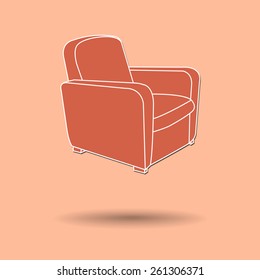 Vector illustration of  Sofa color background.