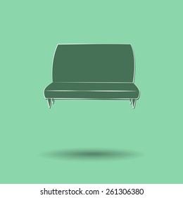 Vector illustration of  Sofa color background.