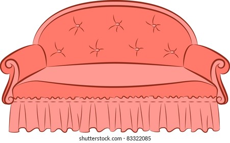 Vector illustration sofa for vintage interior