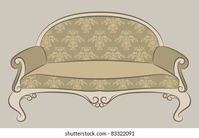 Vector illustration sofa for vintage interior