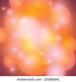 A vector illustration of soft bokeh lights of pink, yellow, and purple. Vector EPS 10. EPS file contains transparencies.