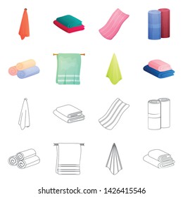 Vector illustration of soft and clean sign. Set of soft and household stock vector illustration.