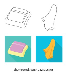 Vector illustration of soft and clean symbol. Set of soft and household vector icon for stock.