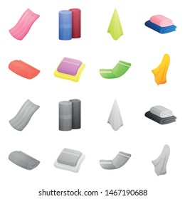 Vector illustration of soft and clean towel icons. Collection of soft and household stock symbol for web.