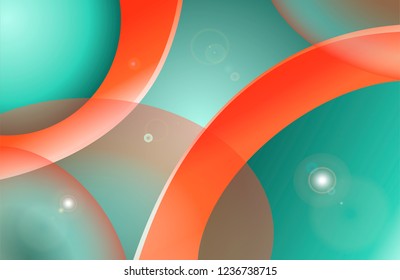 Vector illustration of soft colored abstract background. Green and orange corporate waves background.