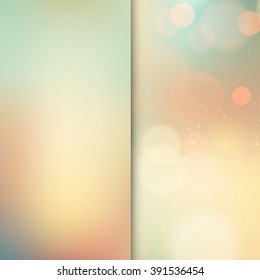 Vector illustration of soft colored abstract background. Summer bokeh light.
