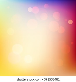 Vector illustration of soft colored abstract background. Summer bokeh light.